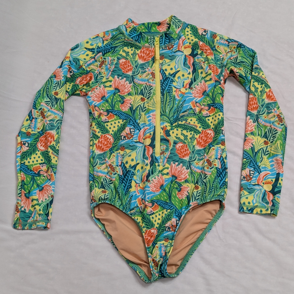Crewcuts Kids Swim Rashguard - Green Floral
